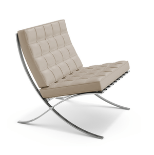 Barcelona Chair lounge chair Knoll chrome plated Volo Parchment 