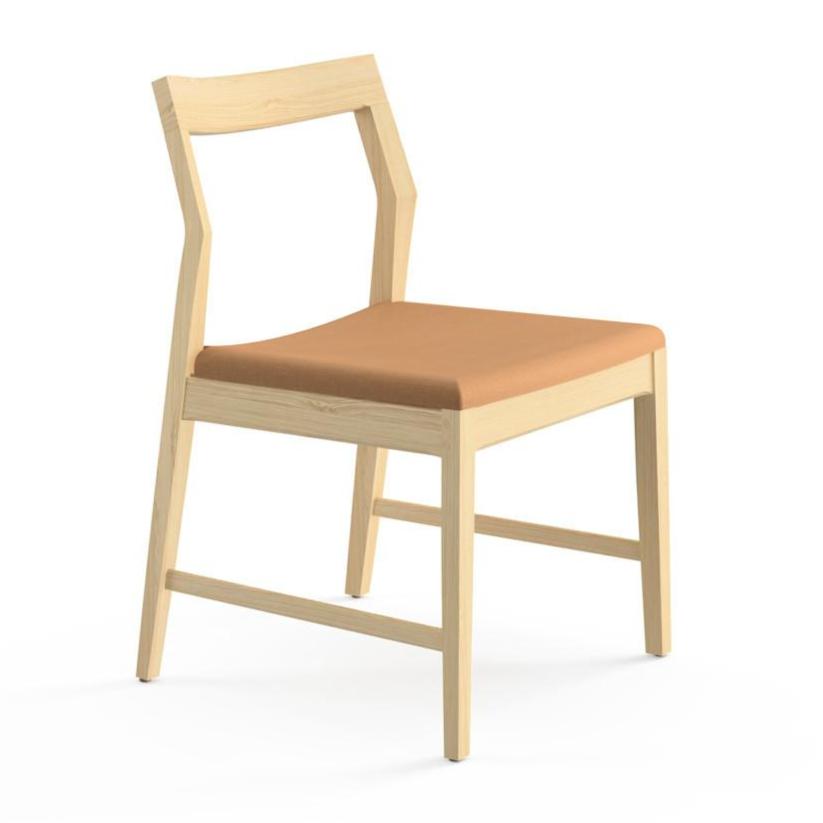 Krusin Side Chair Side/Dining Knoll Armless Natural Oak Hourglass - Almond