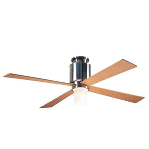 Lapa Flush Ceiling Fan Ceiling Fans Modern Fan Co Bright Nickel Maple Fan & Light – 3 Wire With 17w LED