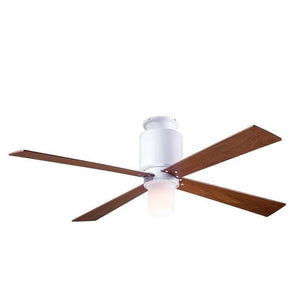 Lapa Flush Ceiling Fan Ceiling Fans Modern Fan Co Gloss White Mahogany Fan & Light – 3 Wire With 17w LED