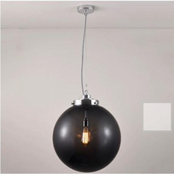 Large Globe Pendant Pendant Lights Original BTC Anthracite and chrome with black & white braided cable