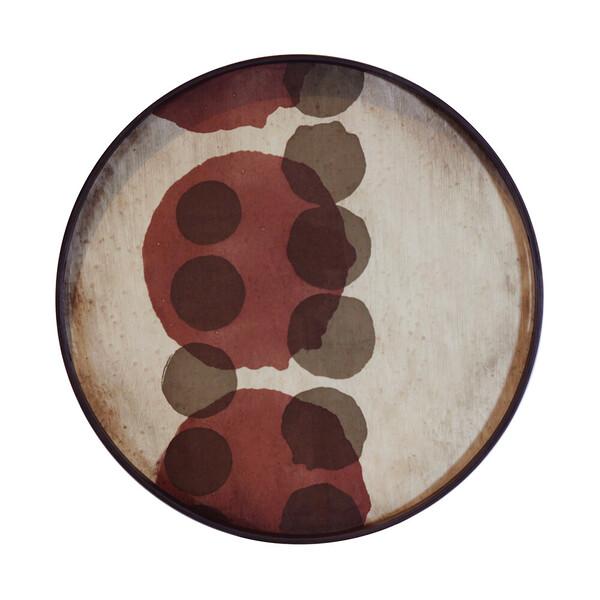 Layered Dots Round Glass Tray Tray Ethnicraft