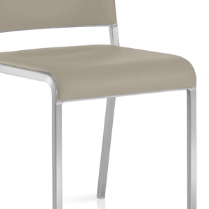 Emeco 20-06 Stacking Chair Side/Dining Emeco Hand-Brushed Leather Alternative Taupe Seat Pad +$170 No Glides