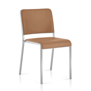 Emeco 20-06 Arm Chair Side/Dining Emeco Hand-Brushed Leather Spinneybeck Volo Tan Seat & Back Pad +$475 No Glides