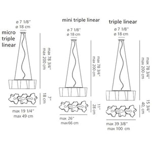 Logico Micro Triple Linear Suspension Lamp hanging lamps Artemide 