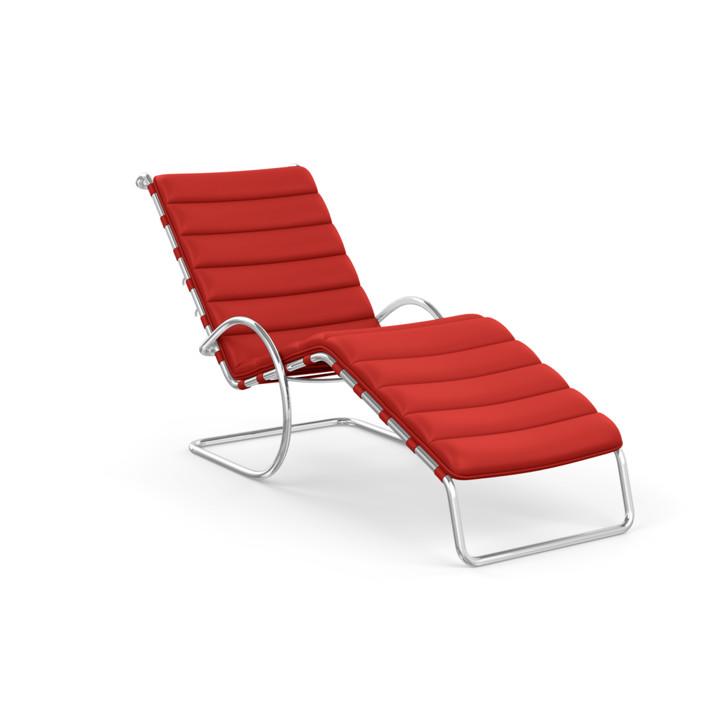 MR Adjustable Chaise Lounge lounge chair Knoll Acqua Leather - Coral Sea
