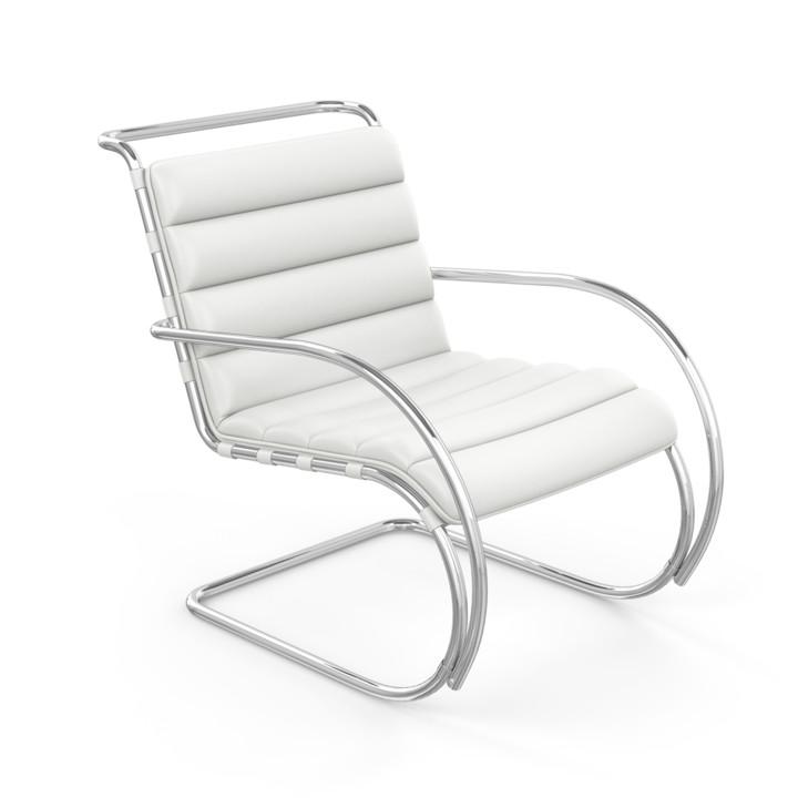 MR Lounge Arm Chair lounge chair Knoll Sabrina Leather - White