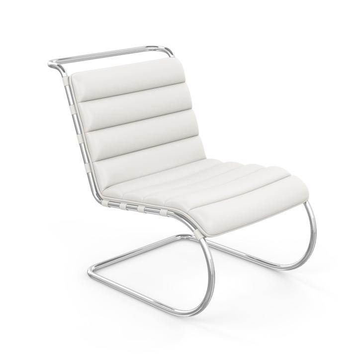 MR Armless Lounge Chair lounge chair Knoll Acqua Leather - Bering Sea