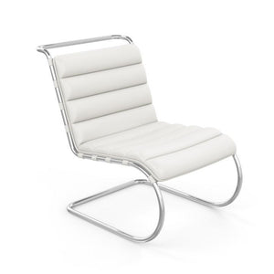 MR Armless Lounge Chair lounge chair Knoll Acqua Leather - Bering Sea 