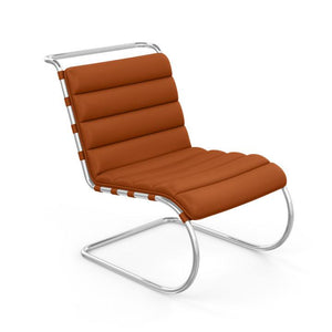 MR Armless Lounge Chair lounge chair Knoll Sabrina Leather - Pumpkin 