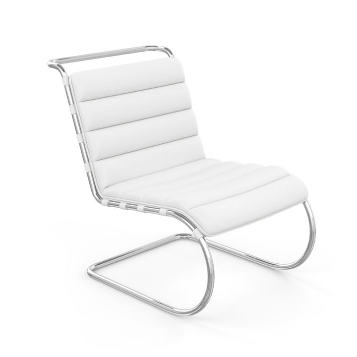 MR Armless Lounge Chair lounge chair Knoll Volo Leather - White