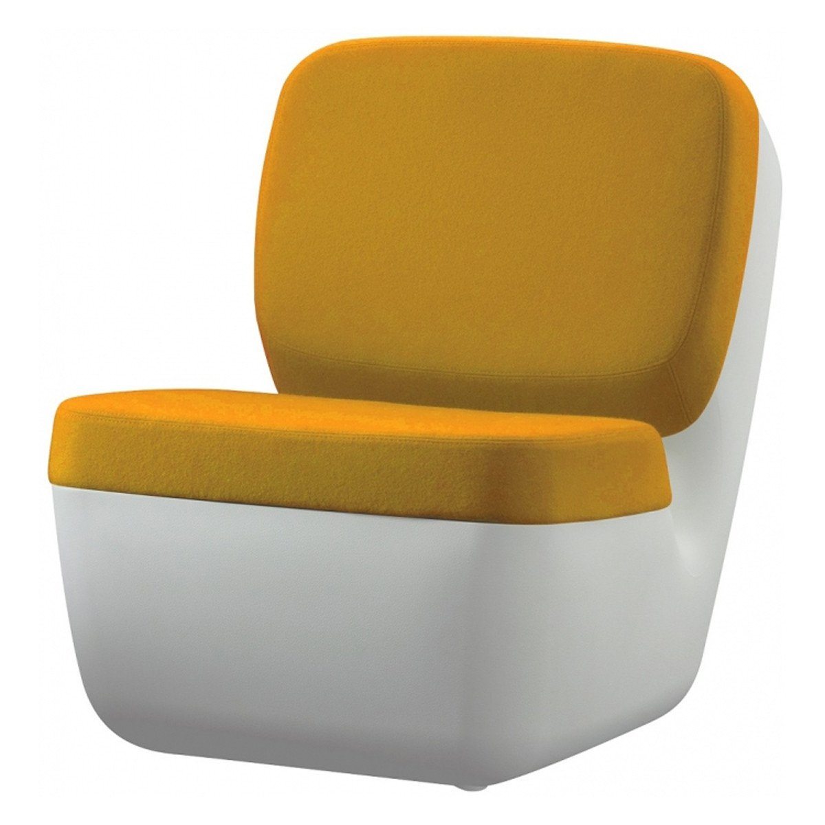 Nimrod Low Chair lounge chair Magis white shell with yellow cushion