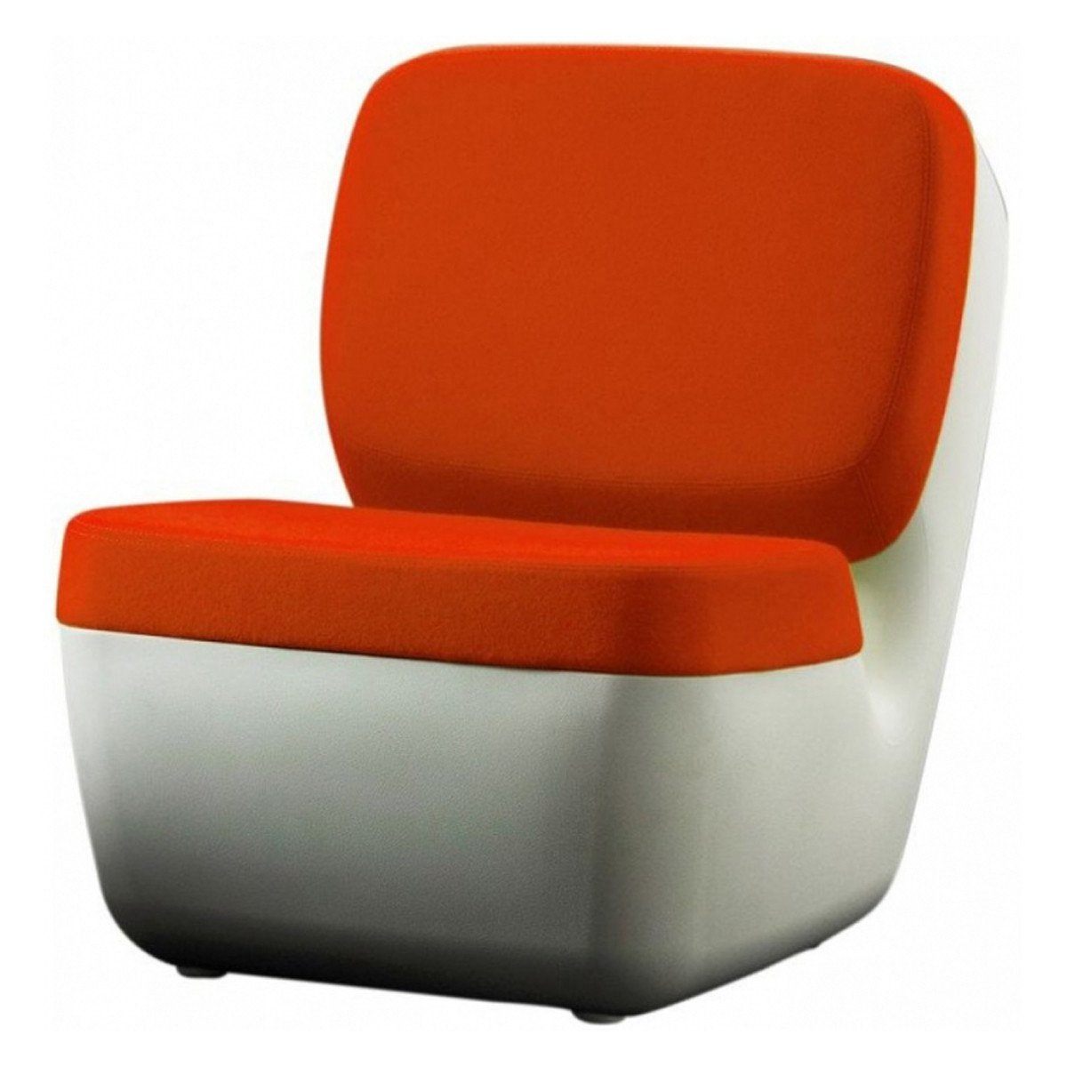 Nimrod Low Chair lounge chair Magis white shell with orange cushion