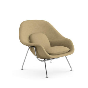 Medium Womb Chair lounge chair Knoll Polished Chrome Classic Boucle - Flax 