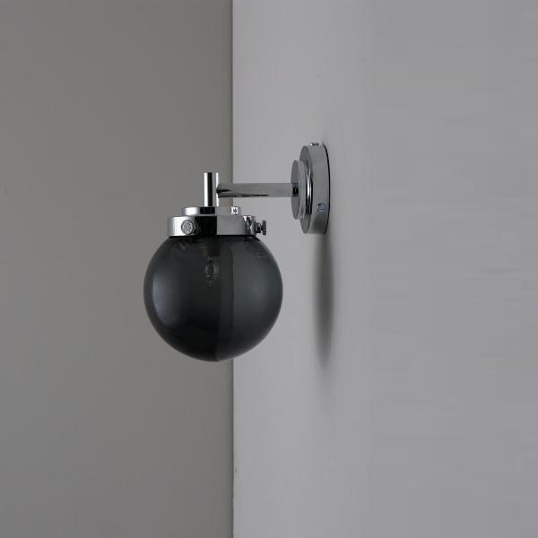 Mini Globe Wall Light Wall Lights Original BTC Anthracite with Chrome