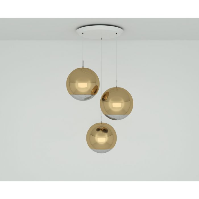 Mirror Ball LED 40cm Round Pendant System hanging lamps Tom Dixon Gold