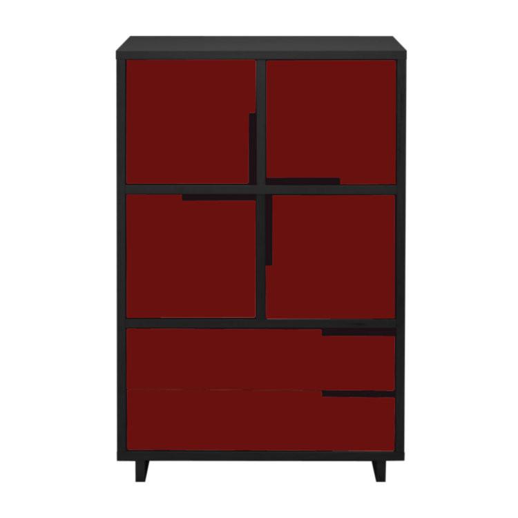 Modu-Licious #6 storage BluDot Graphite on Oak Red