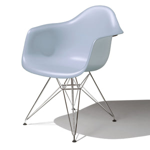 Eames Molded Plastic Arm Chair Wire Base / DAR Side/Dining herman miller Trivalent Chrome Base Frame Finish + $20.00 Blue Ice Seat and Back Standard Glide With Felt Bottom + $20.00
