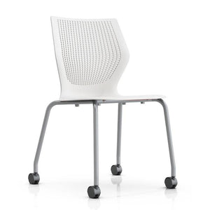 MultiGeneration Stacking Chair - No Seat Pad task chair Knoll Armless Soft Casters for Hard Floors +$22.00 Off White