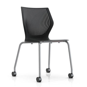 MultiGeneration Stacking Chair - No Seat Pad task chair Knoll Armless Soft Casters for Hard Floors +$22.00 Onyx