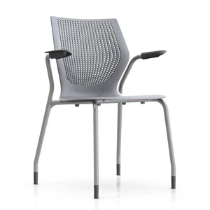 MultiGeneration Stacking Chair - No Seat Pad task chair Knoll Fixed Arms + $40.00 Glides Grey