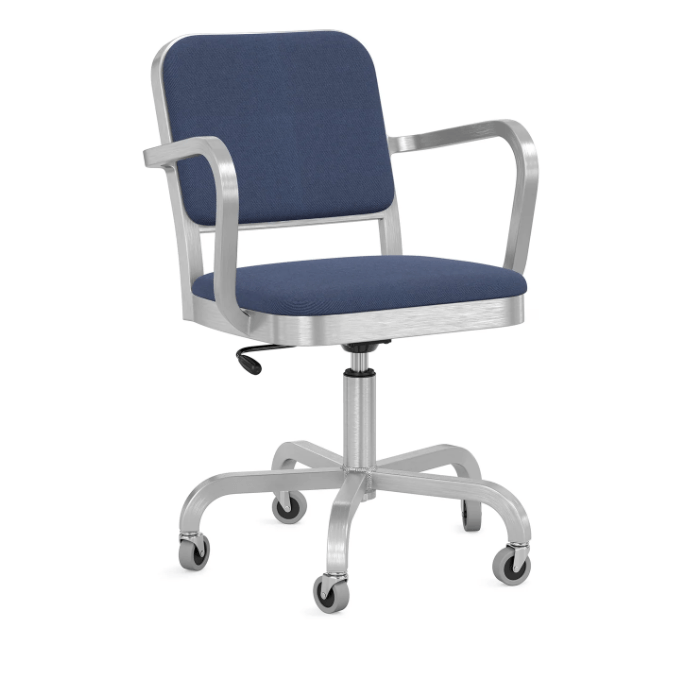 Emeco Navy Officer Swivel Armchair Office Chair Emeco Hand-brushed Kvadrat Reflect 694