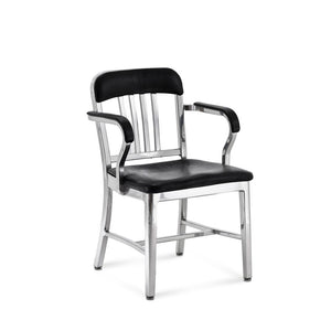 Navy Semi-Upholstered Armchair task chair Emeco Hand Polished 