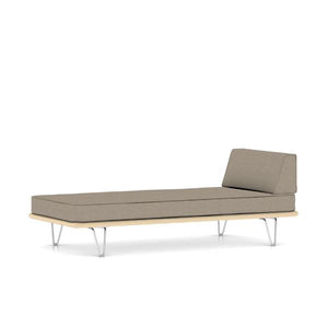 Nelson Daybed - Hairpin Legs Beds herman miller Daybed with End Bolster White Ash Frame Stone Medley Fabric