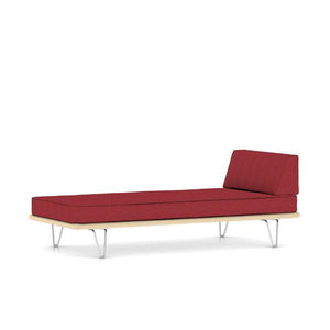 Nelson Daybed - Hairpin Legs Beds herman miller Daybed with End Bolster White Ash Frame Chutney Medley Fabric