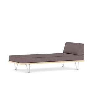 Nelson Daybed - Hairpin Legs Beds herman miller Daybed with End Bolster White Ash Frame Tundra Medley Fabric