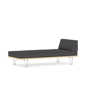 Nelson Daybed - Hairpin Legs Beds herman miller Daybed with End Bolster White Ash Frame Charcoal Medley Fabric