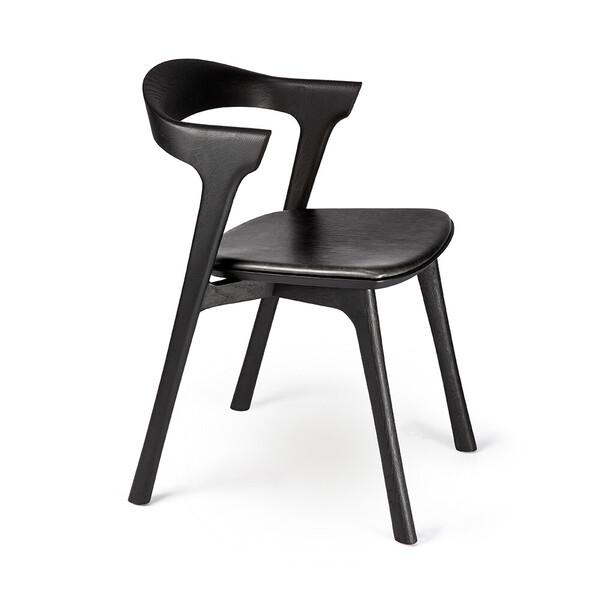 Oak Bok Black Dining Chair - Upholstered Seat Chairs Ethnicraft Black Leather