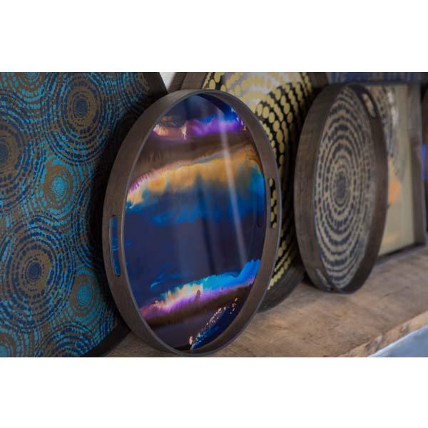 Organic Round Glass Tray Tray Ethnicraft