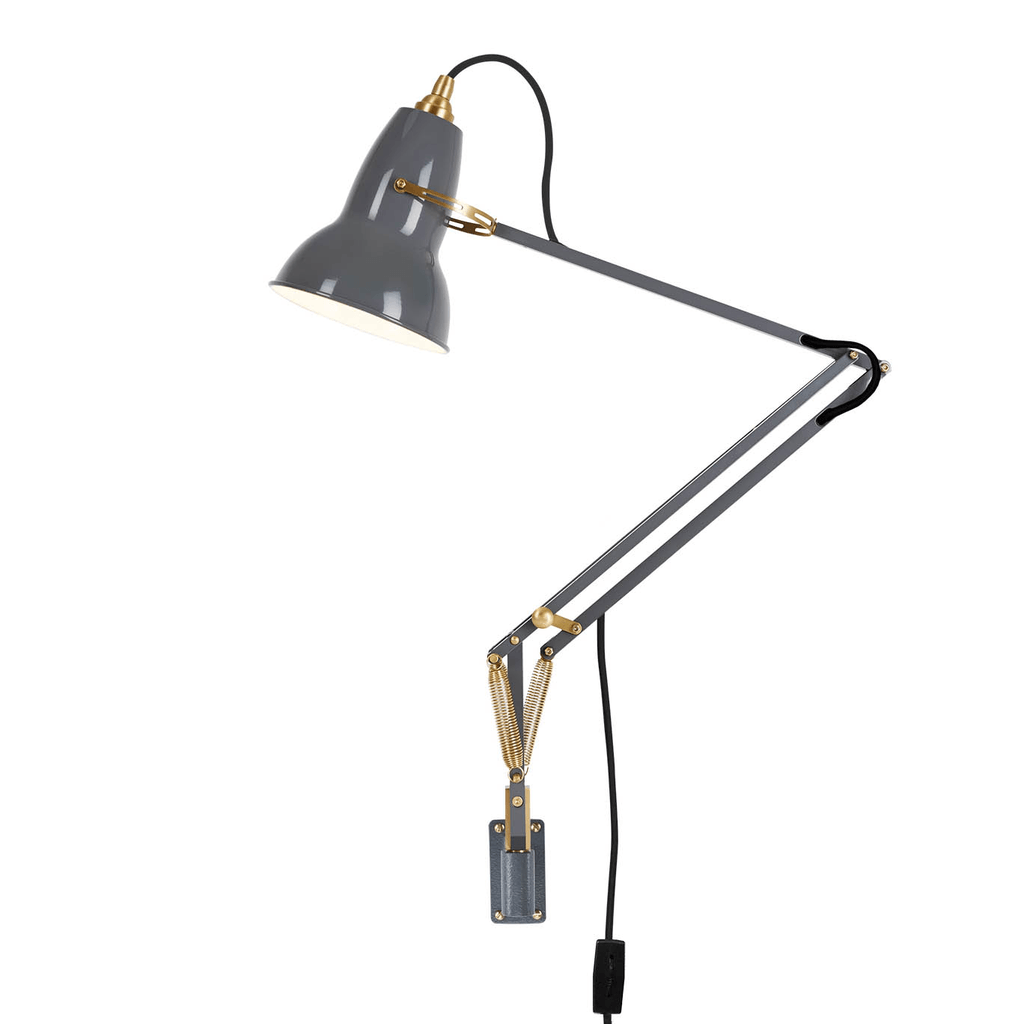 Original 1227 Brass Wall Mounted Lamp Wall Lights Anglepoise Elephant Grey