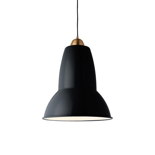 Original 1227 Giant Brass Pendant Pendant Lights Anglepoise Jet Black
