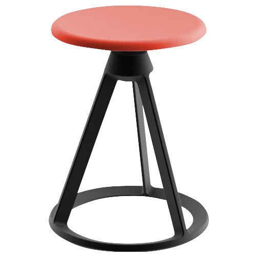 Piton Outdoor Fixed-Height Stool Outdoors Knoll Red Coral Jet Black