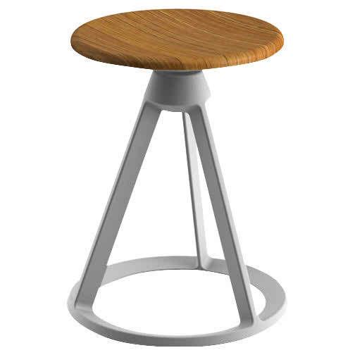 Piton Outdoor Fixed-Height Stool Outdoors Knoll Teak Sterling