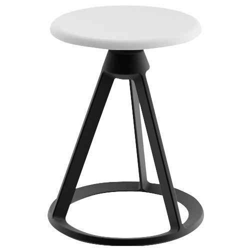 Piton Outdoor Fixed-Height Stool Outdoors Knoll White Jet Black