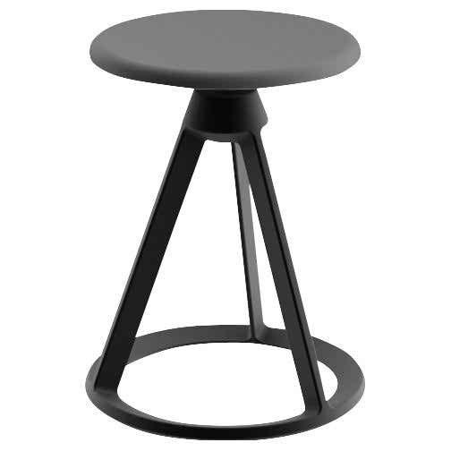 Piton Outdoor Fixed-Height Stool Outdoors Knoll Metallic Grey Jet Black