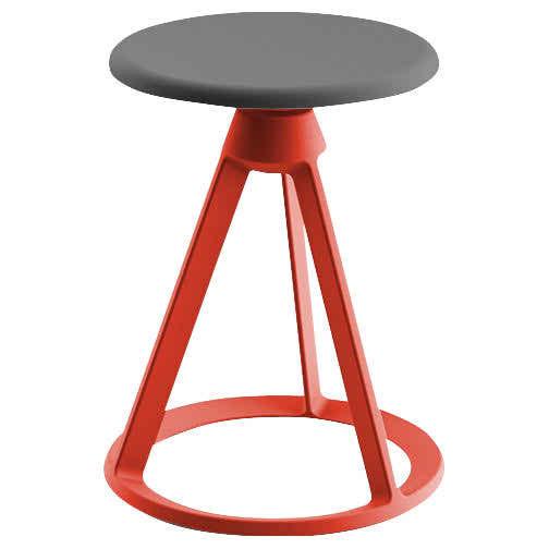 Piton Outdoor Fixed-Height Stool Outdoors Knoll Metallic Grey Red Coral