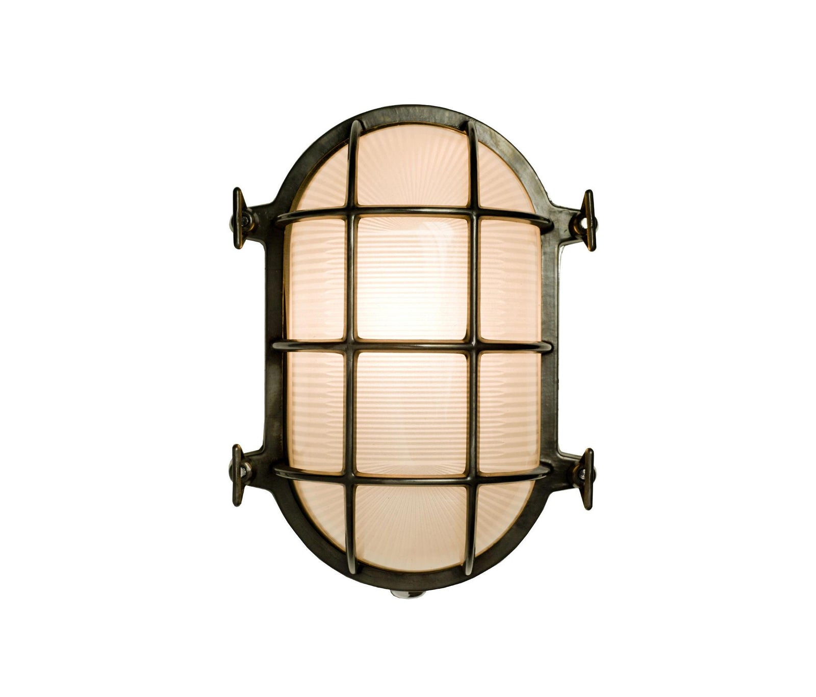 Oval Brass Bulkhead Outdoor Wall Light Outdoor Lighting Original BTC Weathered Brass (Medium)
