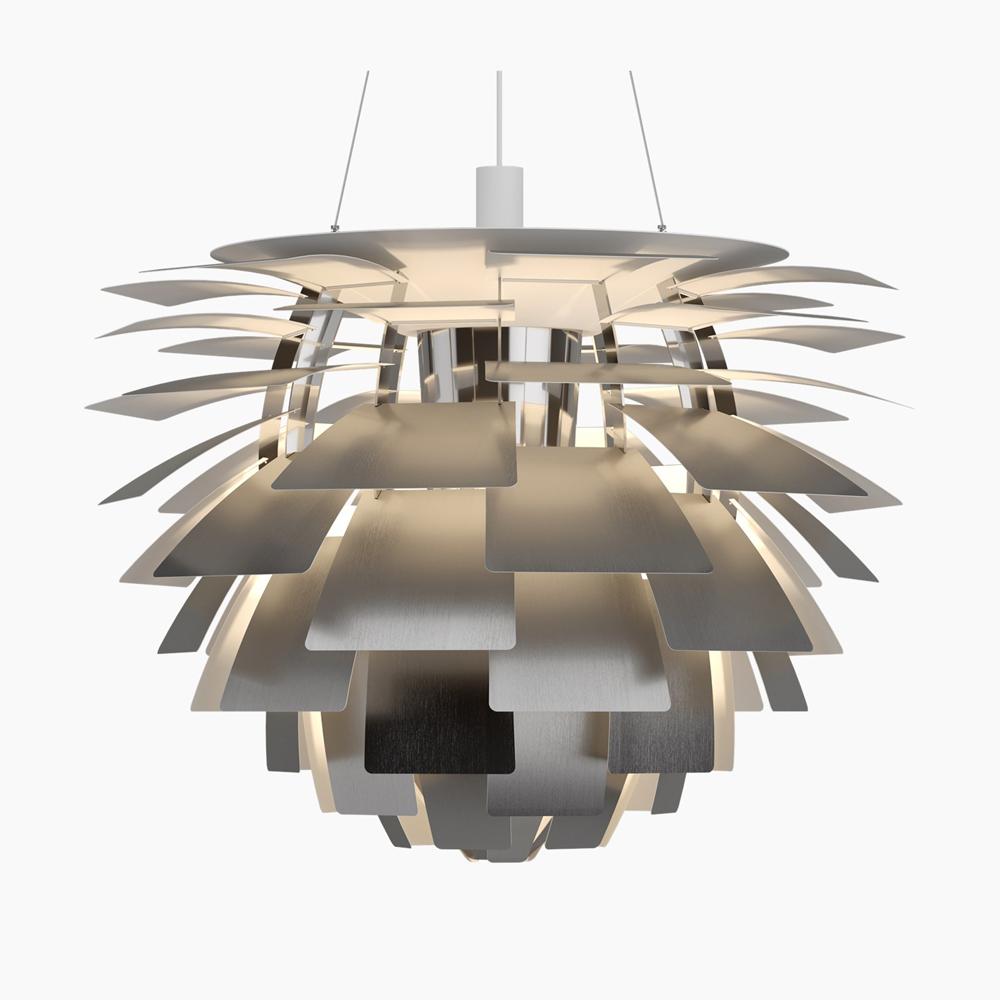 PH Artichoke Pendant hanging lamps Louis Poulsen Extra Large-33.1" D Brushed Stainless Steel