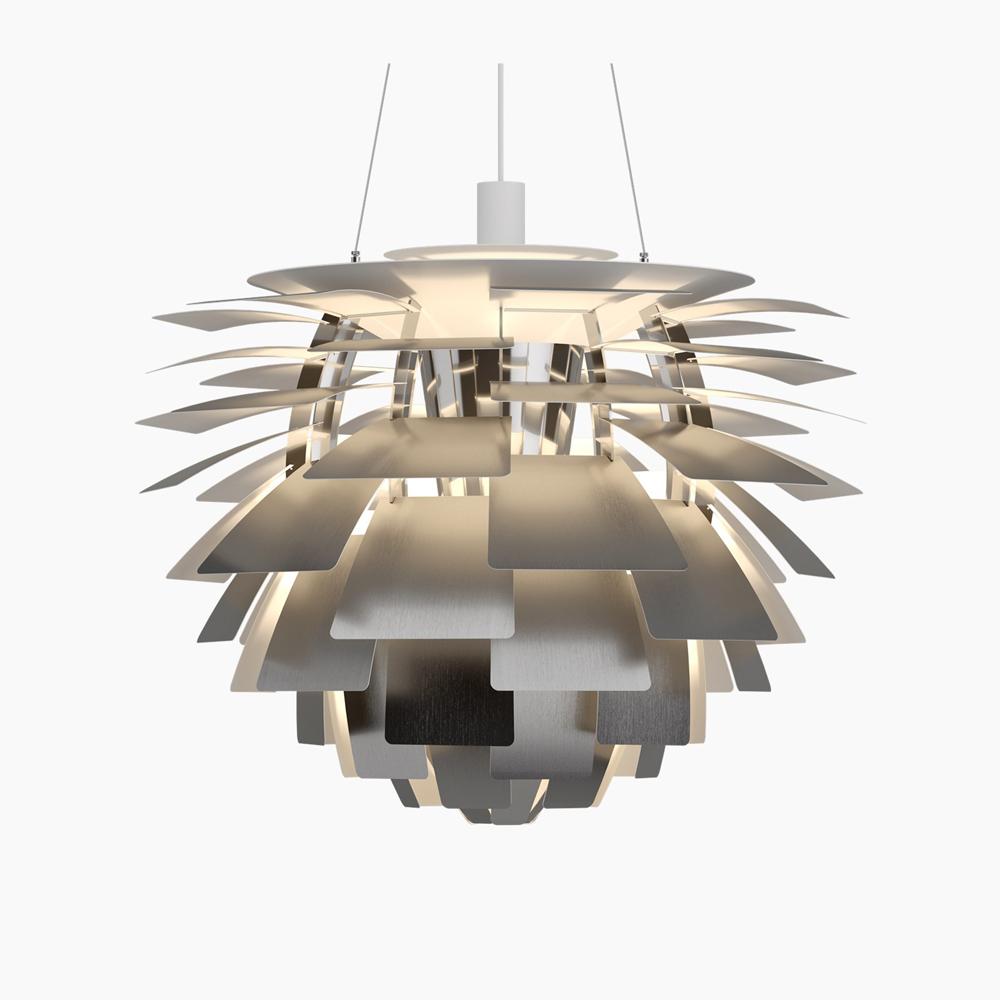 PH Artichoke Pendant hanging lamps Louis Poulsen Large-28.3" D Brushed Stainless Steel