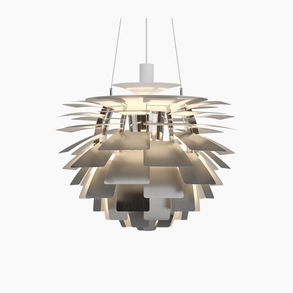 PH Artichoke Pendant hanging lamps Louis Poulsen Medium-23.6" D Brushed Stainless Steel