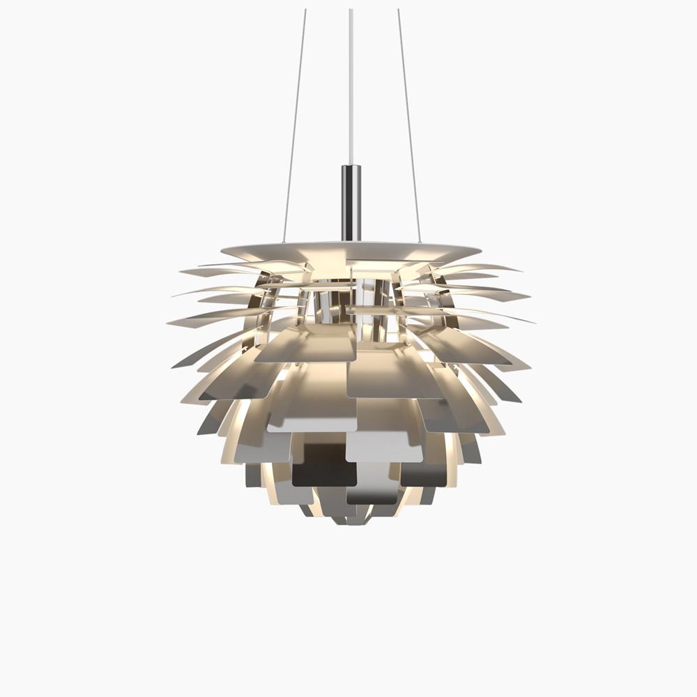 PH Artichoke Pendant hanging lamps Louis Poulsen Small-18.9" D Polished Stainless Steel