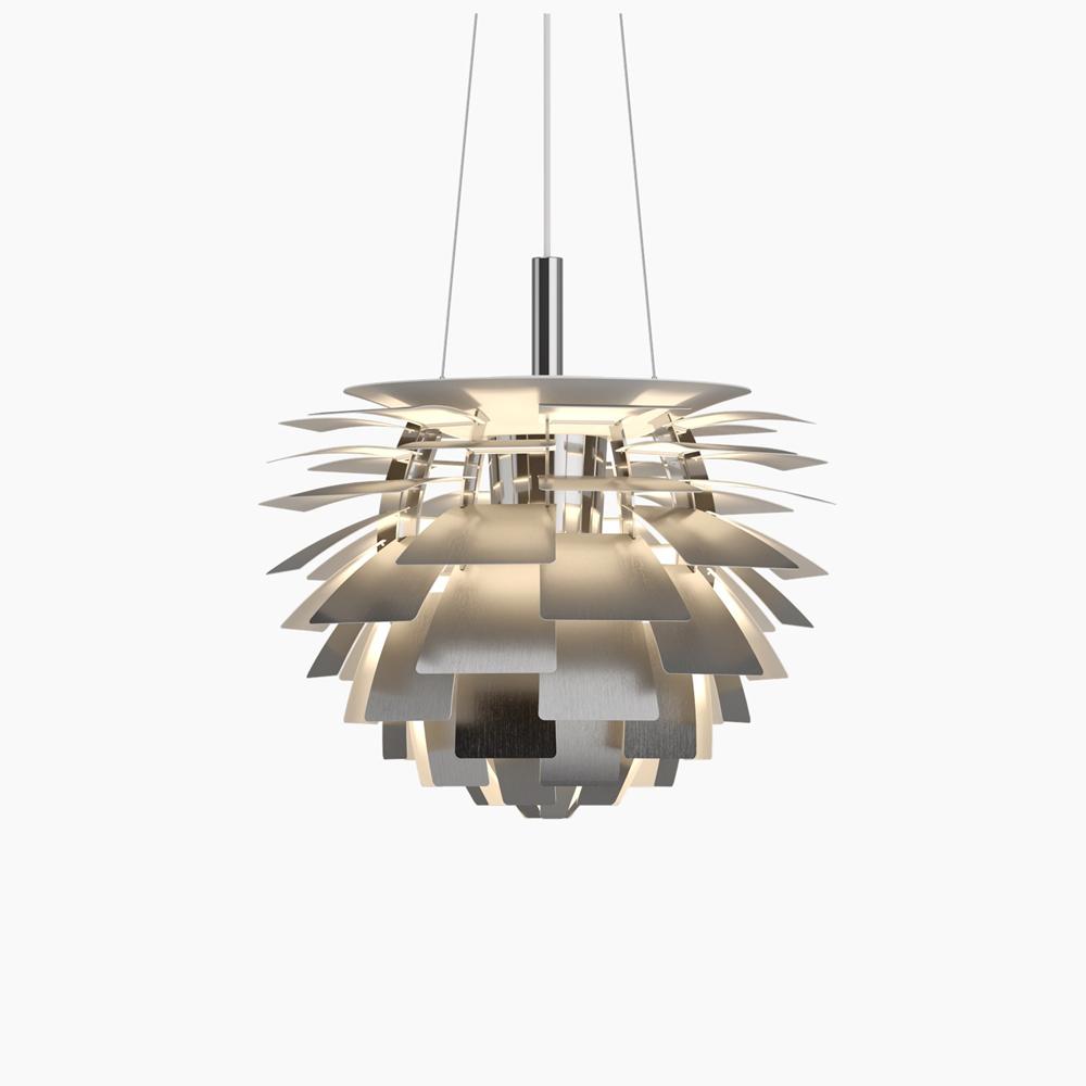 PH Artichoke Pendant hanging lamps Louis Poulsen Small-18.9" D Brushed Stainless Steel