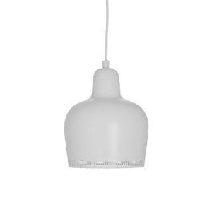 Golden Bell Savoy - A330S - Brass hanging lamps Artek White Steel Shade/Inside White Coated/White Plastic Cable 