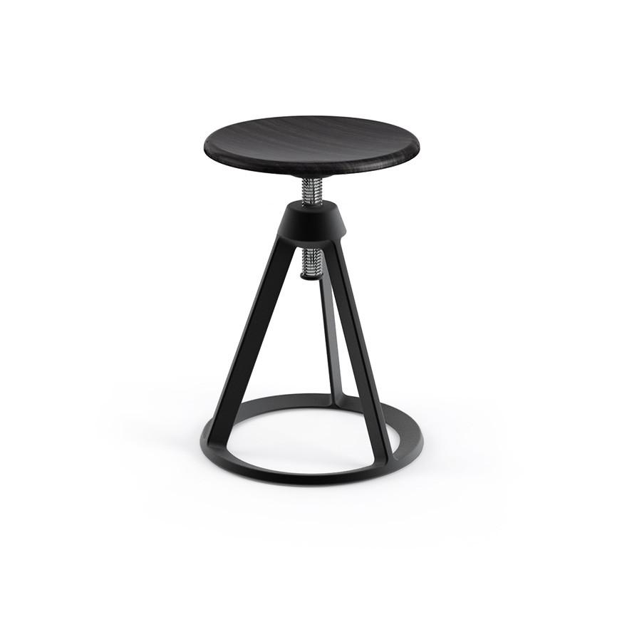 Piton Adjustable-Height Stool Stools Knoll Ebonized Ash Jet Black