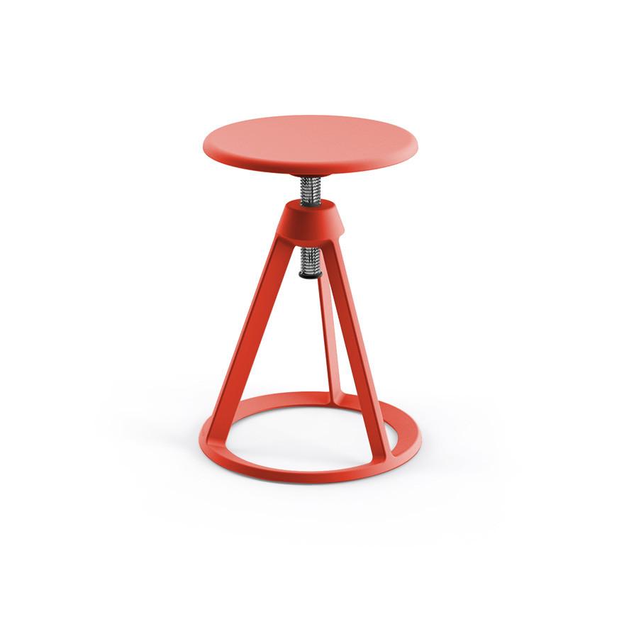 Piton Adjustable-Height Stool Stools Knoll Red Coral Red Coral