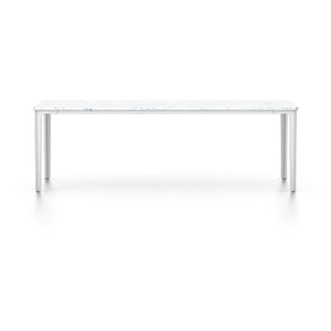 Plate Rectangular Table Coffee Tables Vitra 44.5"L x 16.25" W - Carrara Marble Top - White Base 